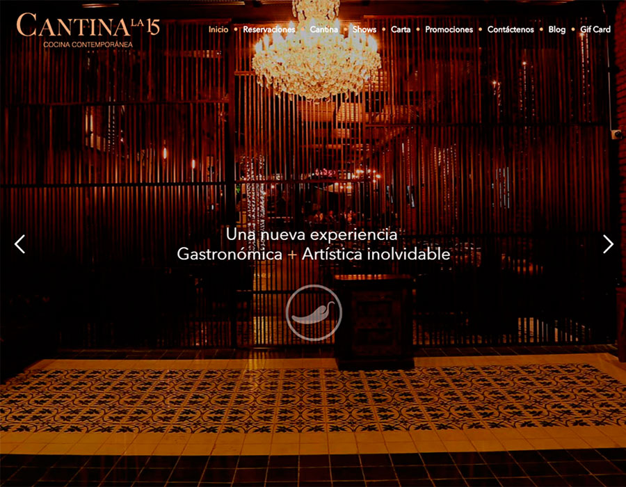 Cantina La 15, diseño web Onepage