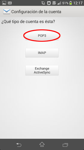 Configurar cuentas de correo POP3 en móviles Android