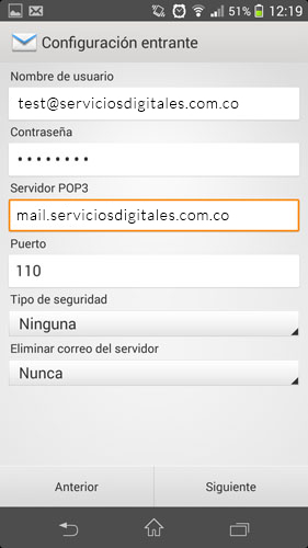 Configurar cuentas de correo POP3 en móviles Android