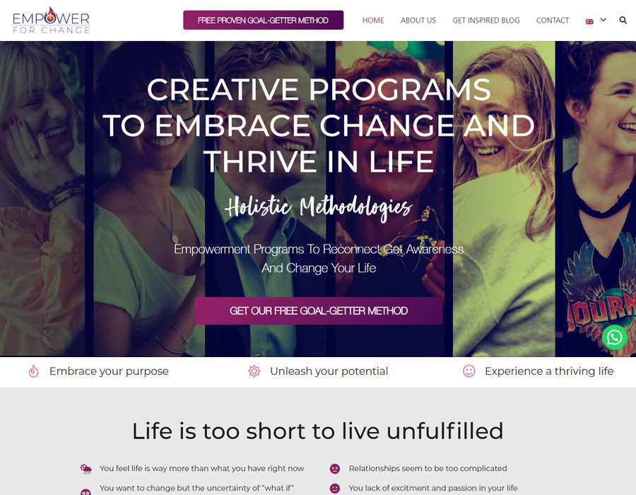 Empower for Change diseño de página web